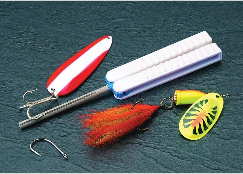 Lansky Folding Diamond Fish Hook & Knife Sharpener | Marine-Grade Fishing Hook Sharpener - LDFHS