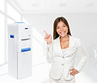 Get cool drinks and snacks with the Blue Star BWD3FMRGA Water Dispenser with Refrigerator.