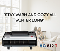 Image of a Usha HC812T fan heater, a 2000-watt appliance for indoor heating. Image of a Usha HC812T fan heater, a 2000-watt appliance for indoor heating.