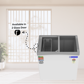 Blue Star Glass Top Chest Freezer-GT5-180NP with 2 Standard glass door