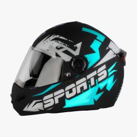 STEELBIRD SBH-34 ROX ISS R SPORTS GLOSSY BLACK/BLUE C/V 600 MM (L)