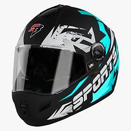 STEELBIRD SBH-34 ROX ISS R SPORTS MATT BLACK/JAZZ BLUE C/V 580 MM (M)