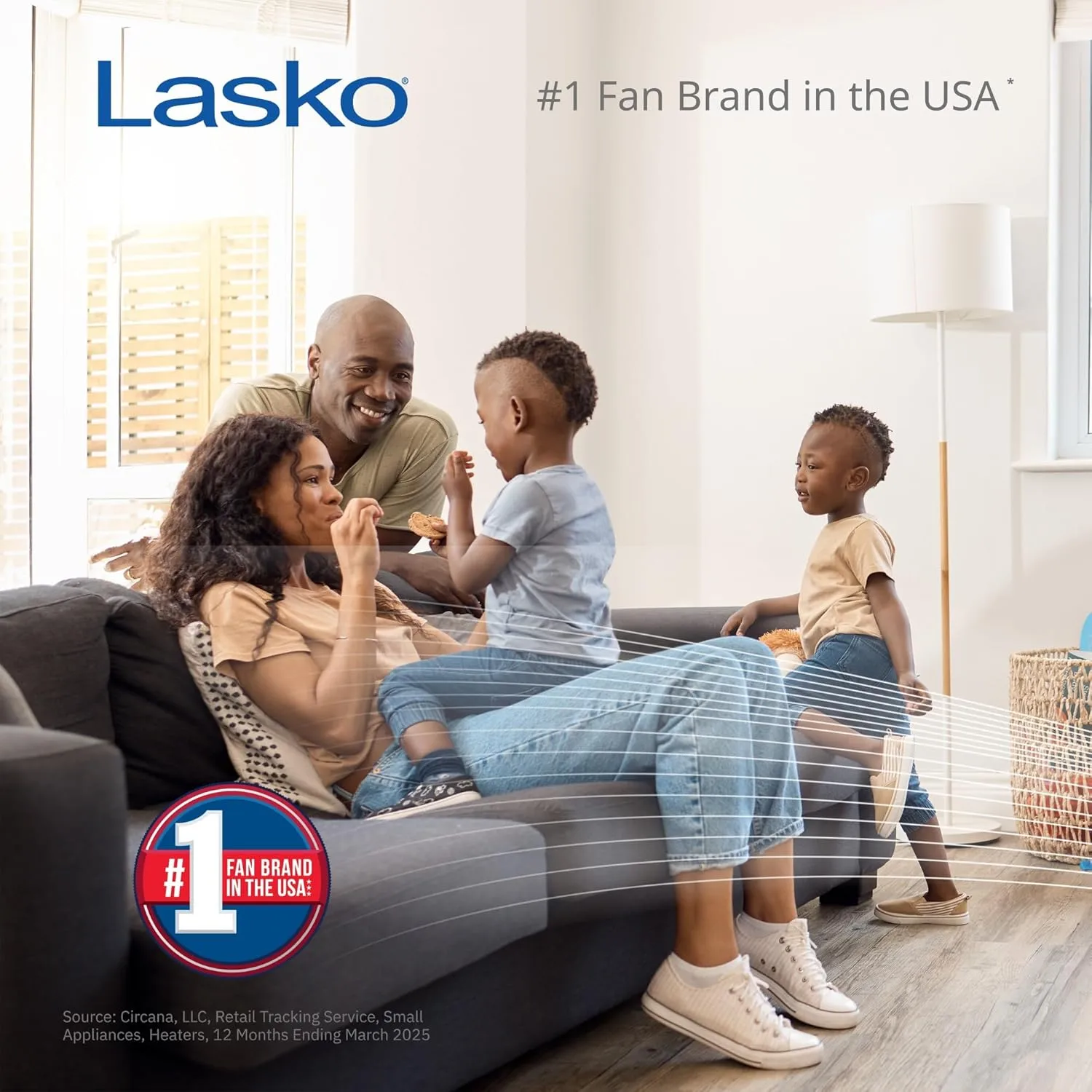 Lasko Wind Tower Platinum Compact Desktop Fan for Home with 3 Speeds, Widespread Oscillation, 14", Gray, 4910