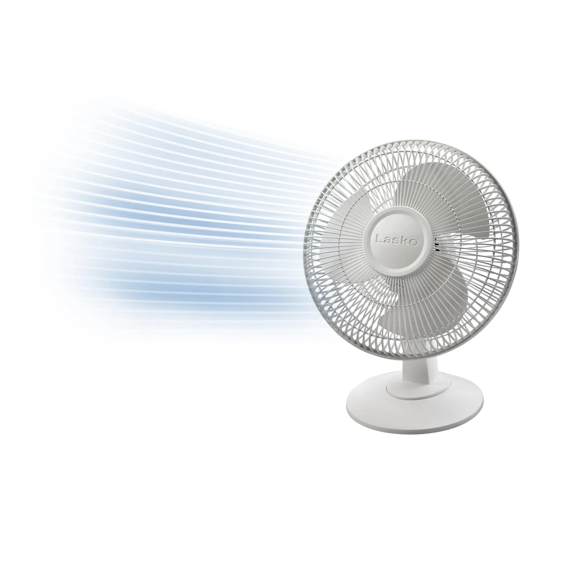 LASKO 12" Oscillating Table Fan, 3-Speed, White - Model 2012