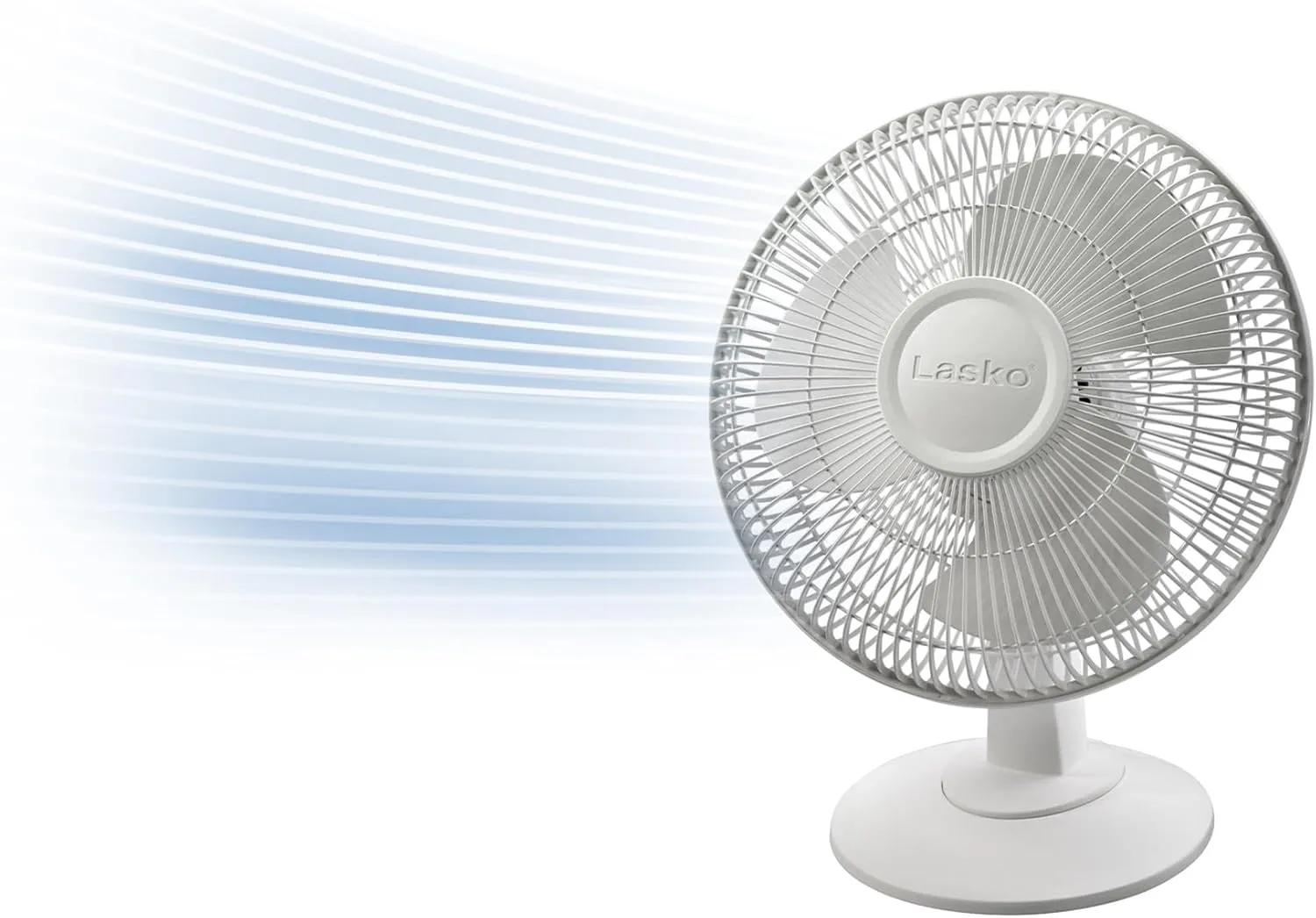 LASKO 12" Oscillating Table Fan, 3-Speed, White - Model 2012