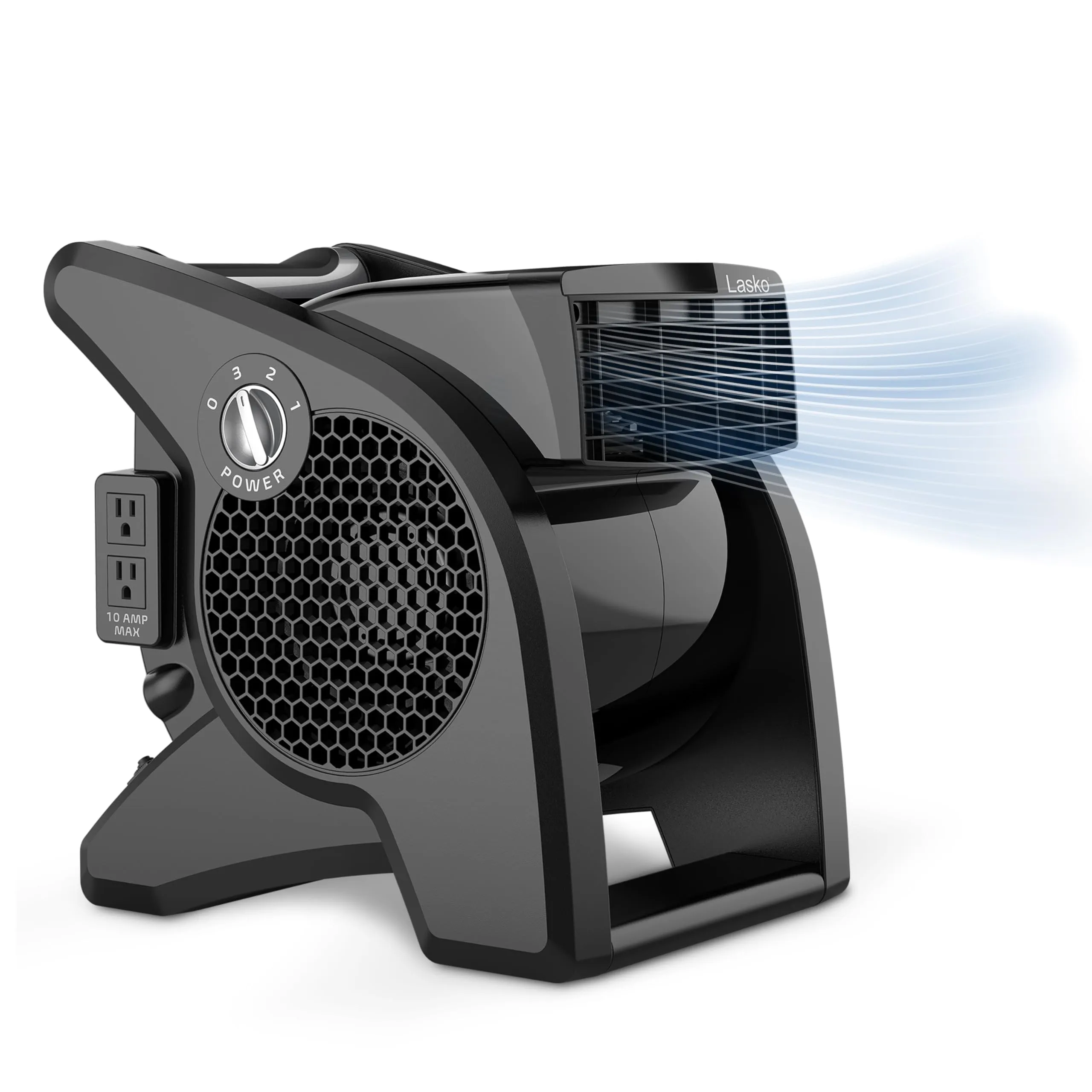 Lasko High Velocity Fan, 15" 375 CFM Pivoting Blower, 3 Speeds, 2 Outlets, U15617