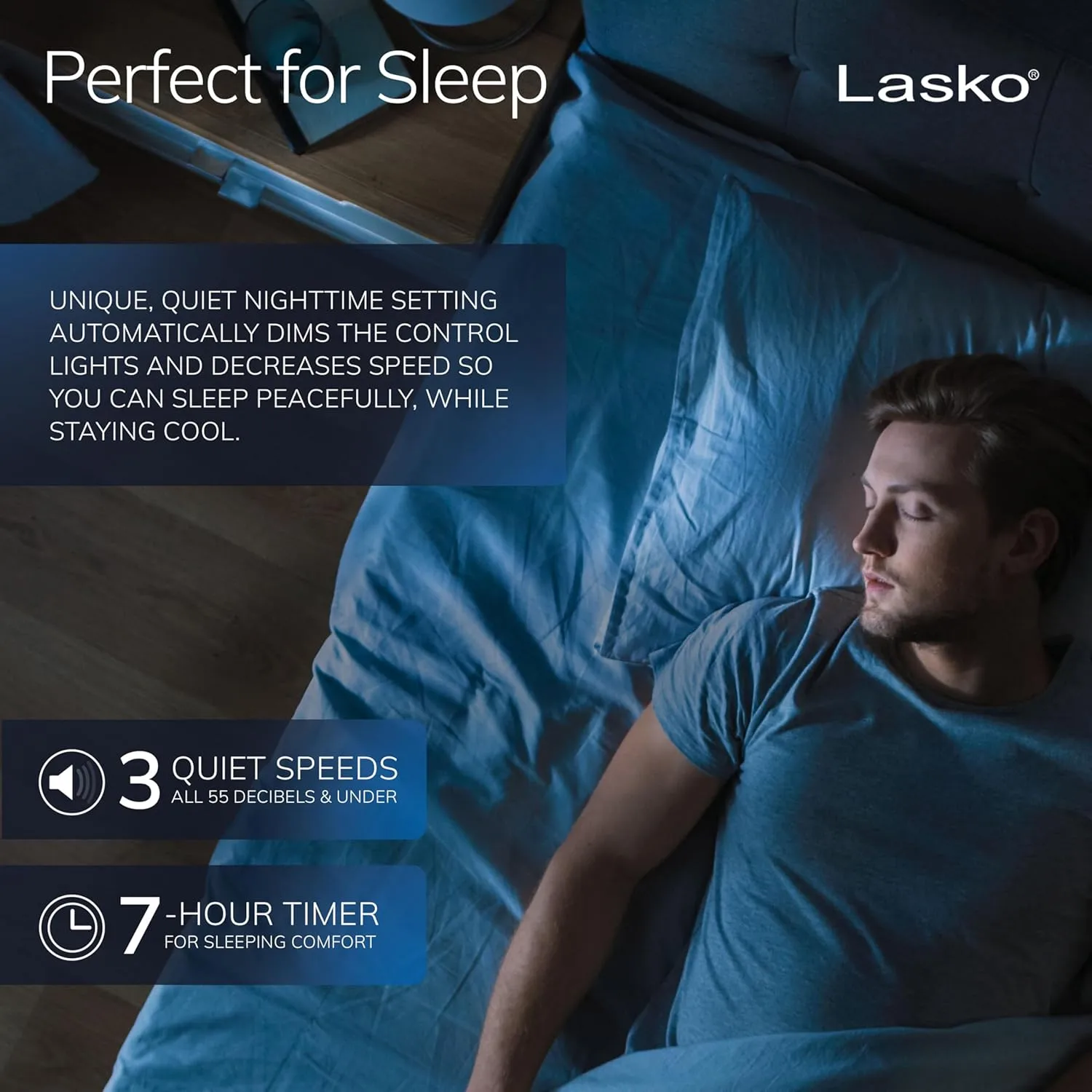 Lasko Tower Fan, Oscillating Performance, Remote Control, Nighttime Setting, Timer, 48" Gray, T48314