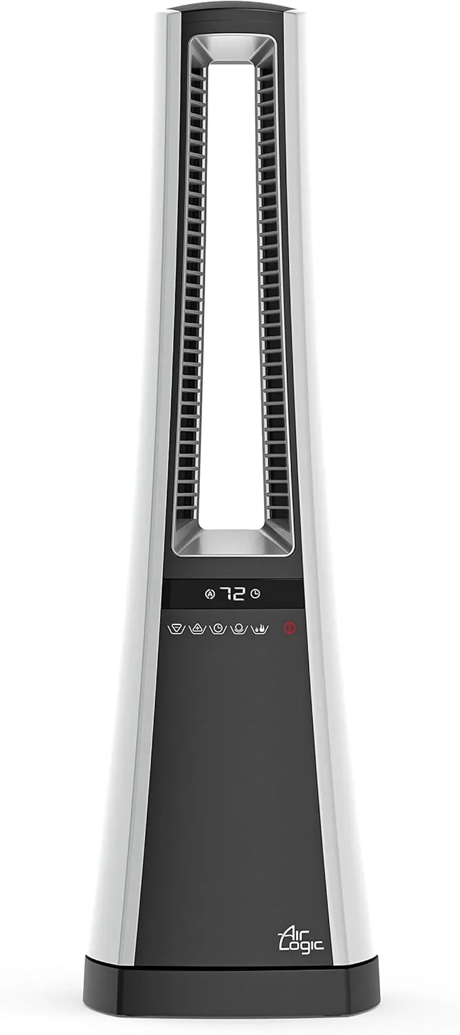 Lasko Oscillating Bladeless Ceramic Tower Space Heater for Home with Enhanced Safety