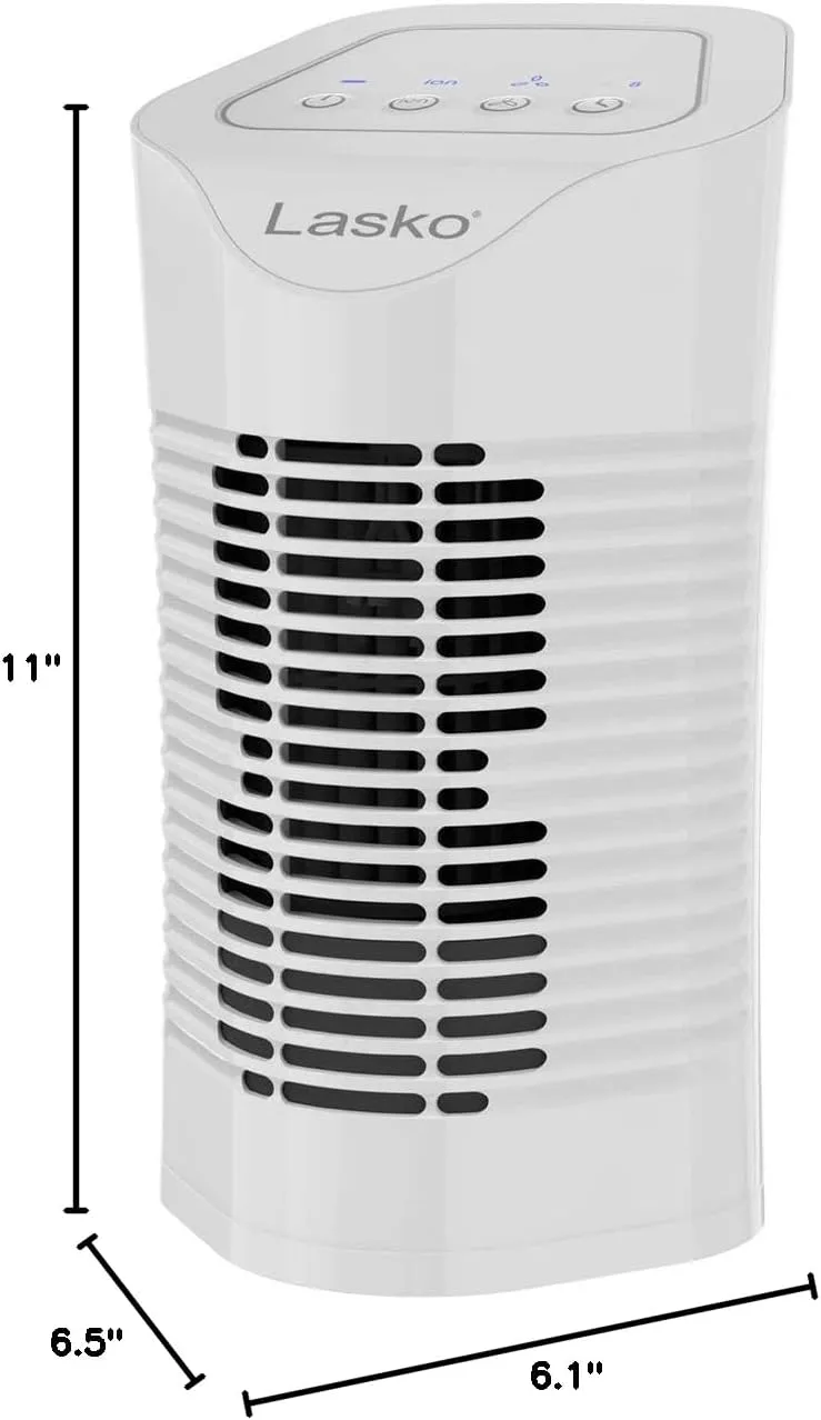 Lasko HF11200 Desktop Air Purifier – 3-Stage Filtration for Home, Office & Small Rooms