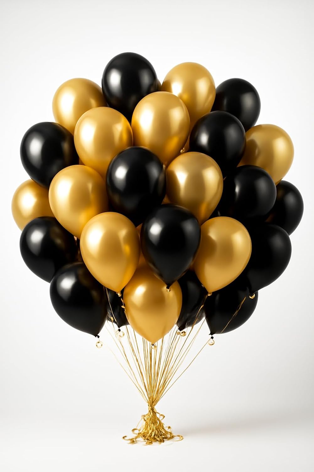 Metallic Balloons-Golden & Black(50Pcs),Air Balloon Pump-Combo|for Party Decor