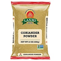 400g of Laxmi Coriander Powder, finely ground and aromatic spice essential for South Asian cooking.
