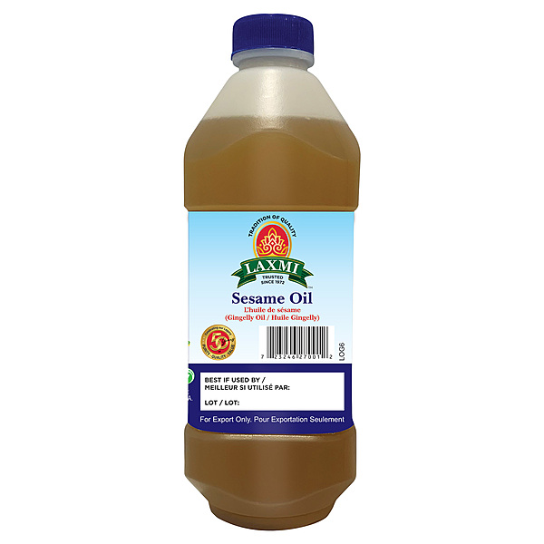 Laxmi Gingelly Oil 1L bottle for authentic Indian cooking and traditional Puja rituals.