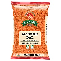 4lb bag of Laxmi Masoor Dal, a nutritious and quick-cooking split red lentil.