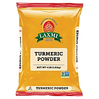 4lb of Laxmi Turmeric Powder, a bright golden-orange ground spice for cooking and wellness.
