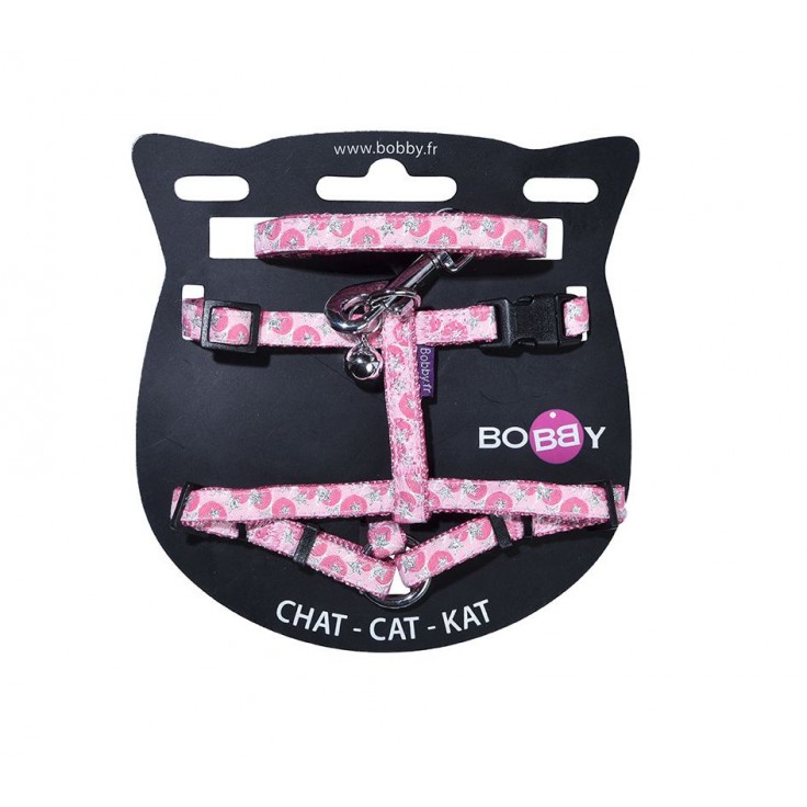 BOBBY CONFETTI CAT HARNESS & LEAD - PINK / XS BOBBY CONFETTI CAT HARNESS & LEAD - PINK / XS