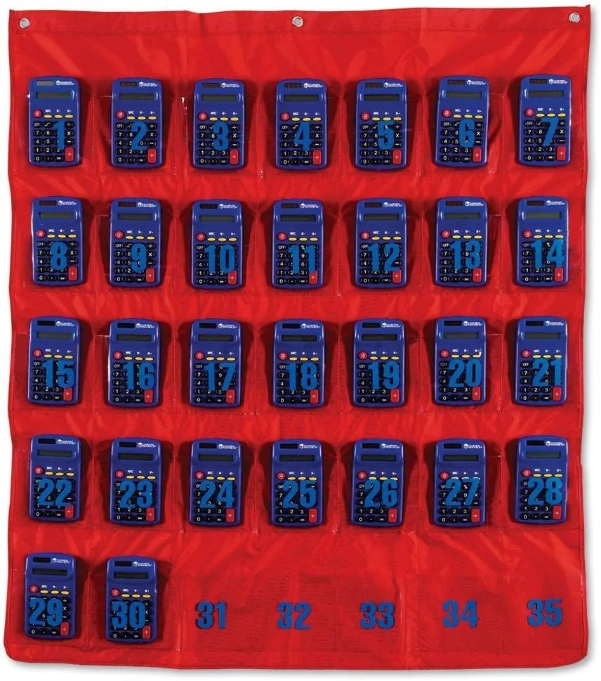 Learning Resources Place Value & Counting Pocket Chart with Calc-U Store Pocket Chart, Classroom Storage and Organizer
