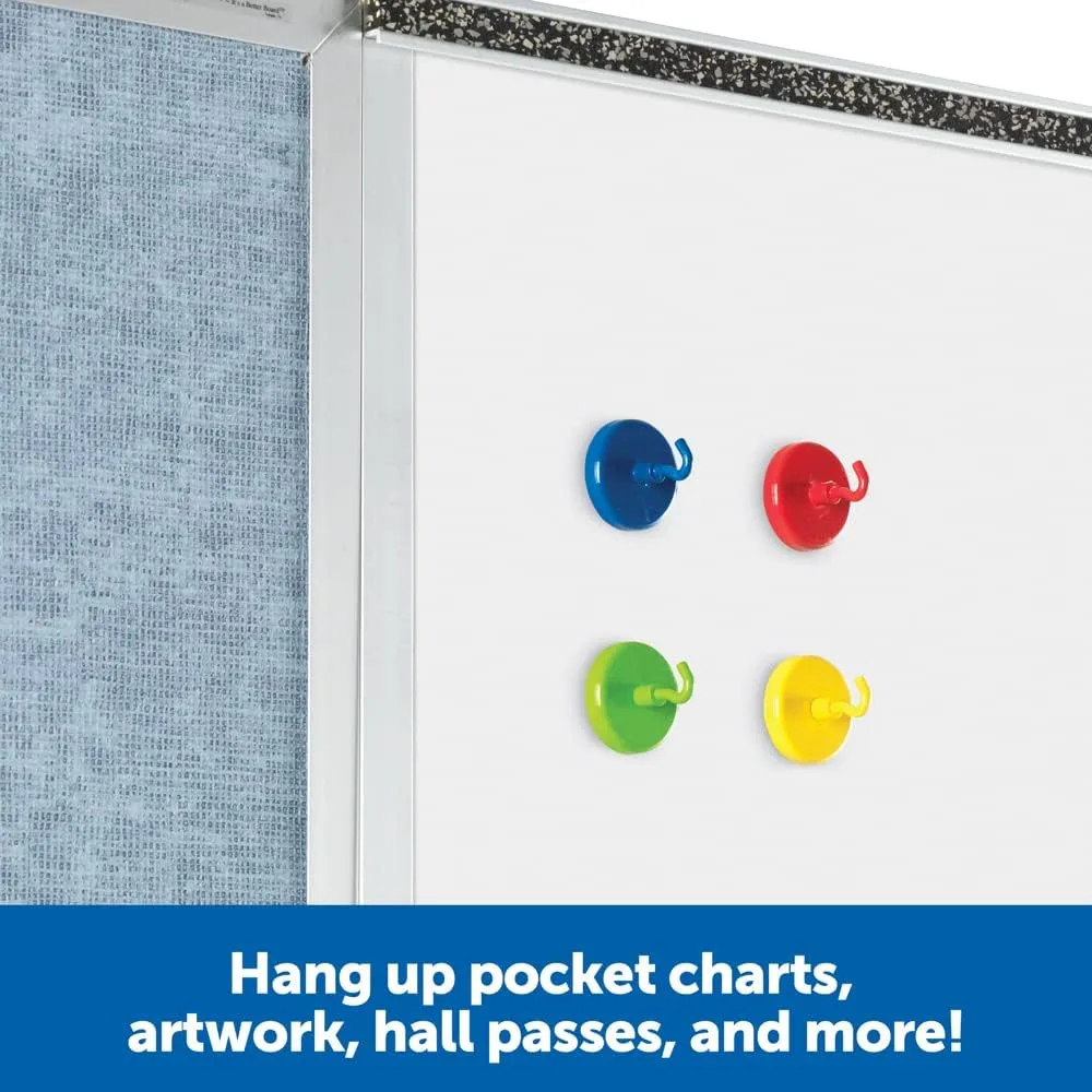 Learning Resources Super Strong Magnetic Hooks - 4 Pieces Sign Holders, Classroom Hooks, Teacher Supplies,Back to School Supplies