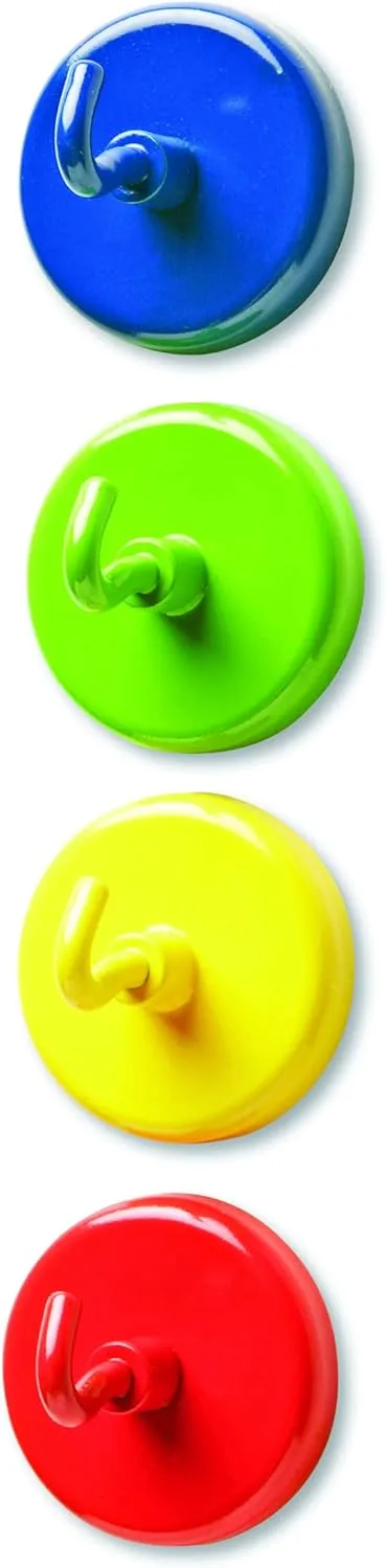 Learning Resources Super Strong Magnetic Hooks - 4 Pieces Sign Holders, Classroom Hooks, Teacher Supplies,Back to School Supplies