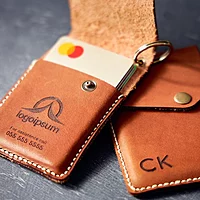 Leather Card Holder Keyring