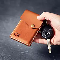 Leather Card Holder Keyring