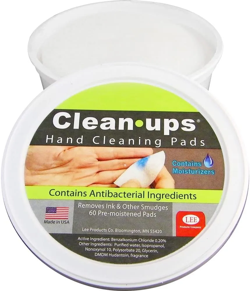 Lee Clean-Ups Hand Cleaning Pads, Pack Of 60