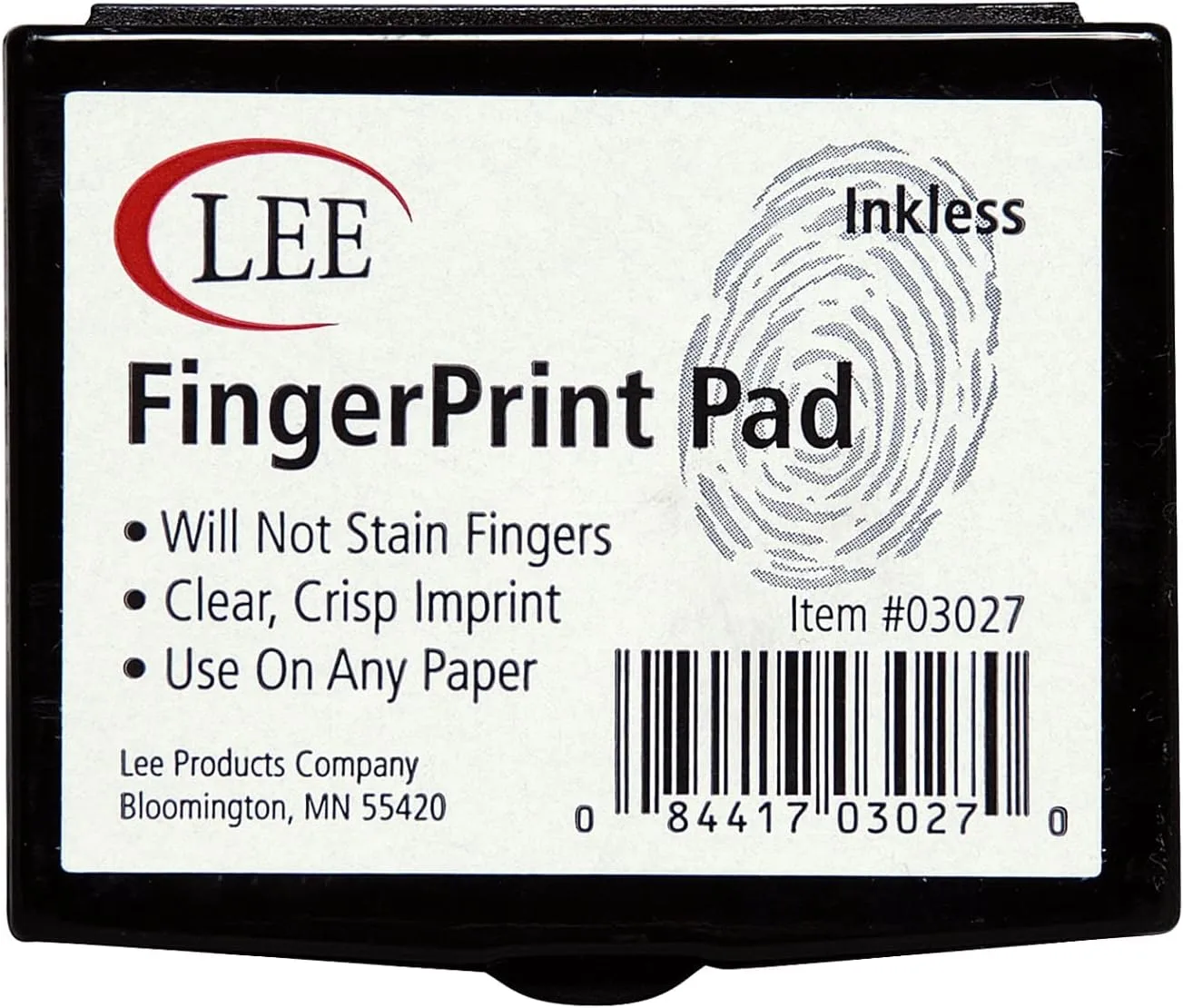 Lee Fingerprint Ink Pad, Black