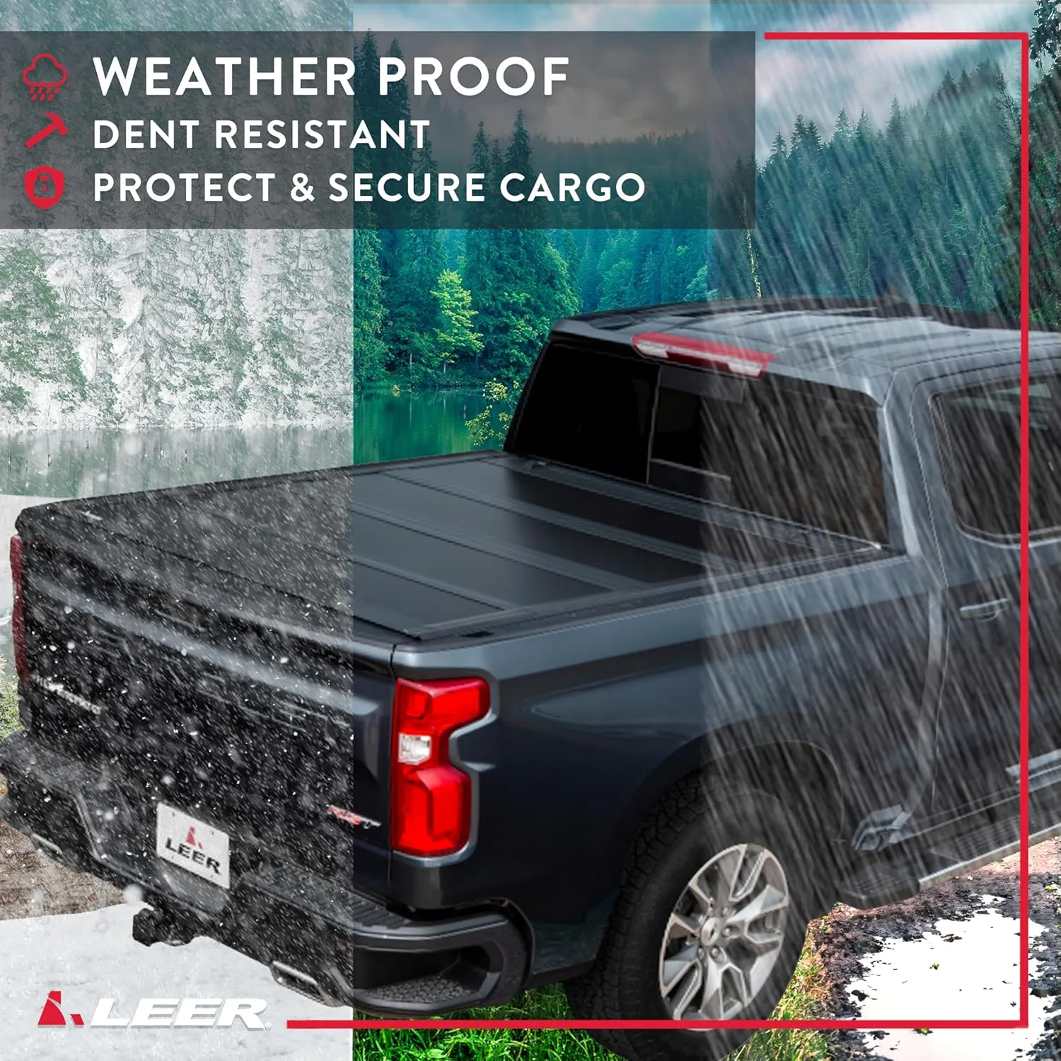 LEER HF650M Quad-Folding Tonneau Cover, Fits 2022-2026 Nissan Frontier with 4'10" Bed