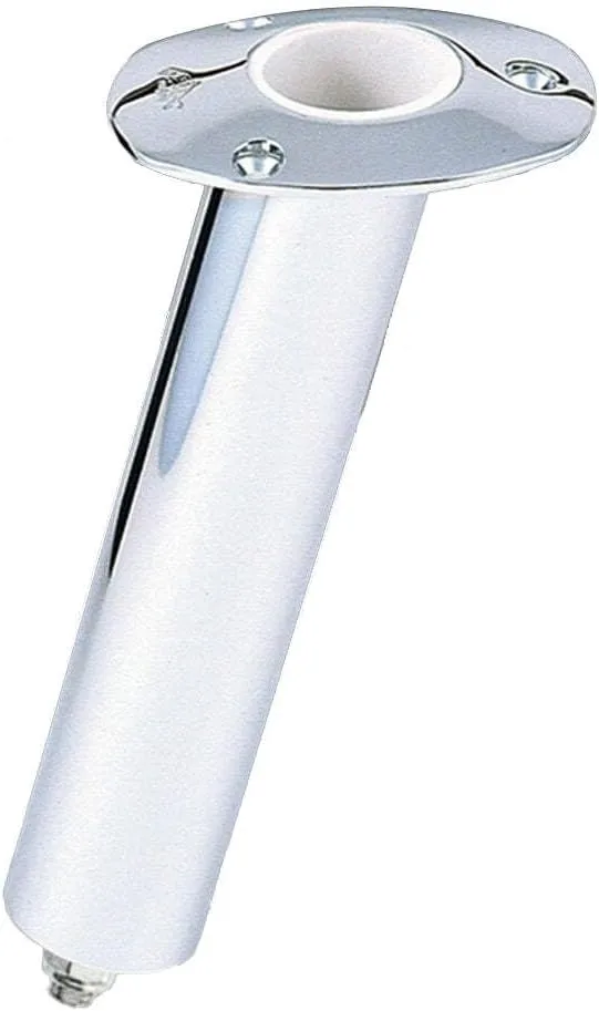 Lee's 15° Stainless Steel Swivel Base Flush Mount Rod Holder - Extra Long Tube 2.25" OD X 14.5" Tube