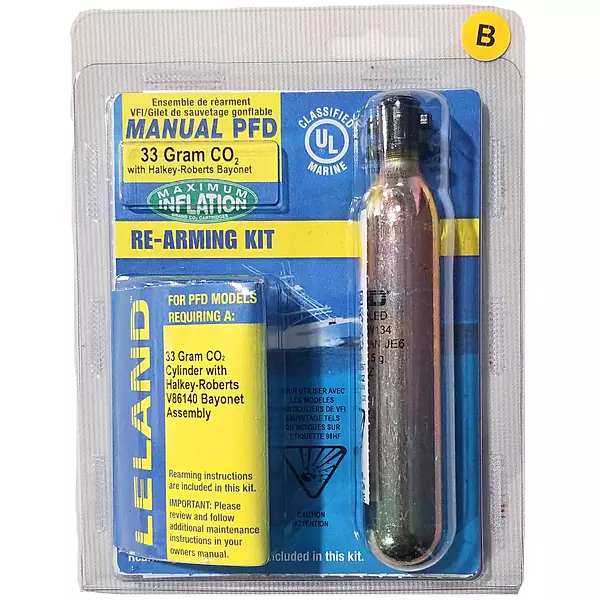 Leland Maximum Inflation V86160-85202Z 33-Gram Inflatable Life Vest Rearming Kit with Bayonet - Manual