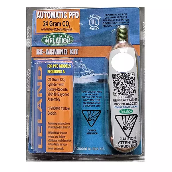 Inflatable Life Jacket Rearming Kit, Automatic, 38 g, 1/2" Threaded