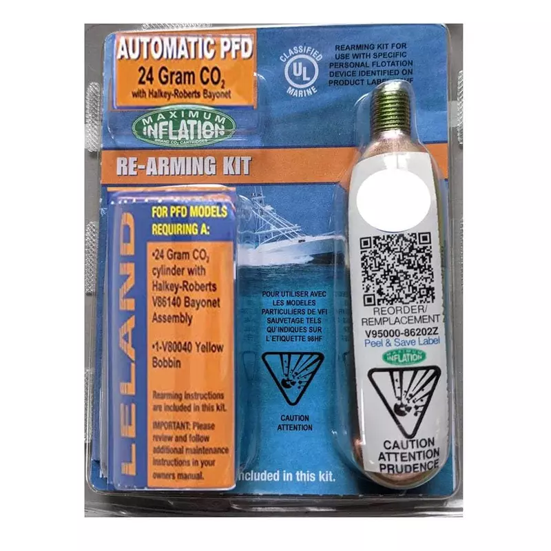 Inflatable Life Jacket Rearming Kit, Automatic, 38 g, 1/2" Threaded