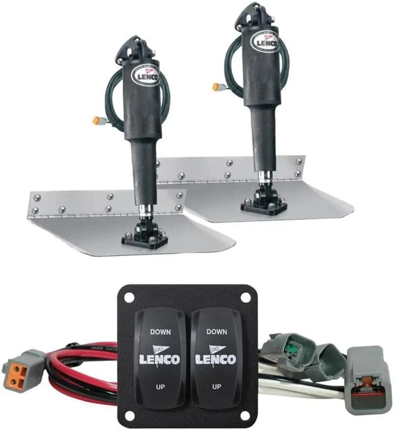 Lenco 12" x 12" Standard Trim Tab Kit w/Double Rocker Switch Kit