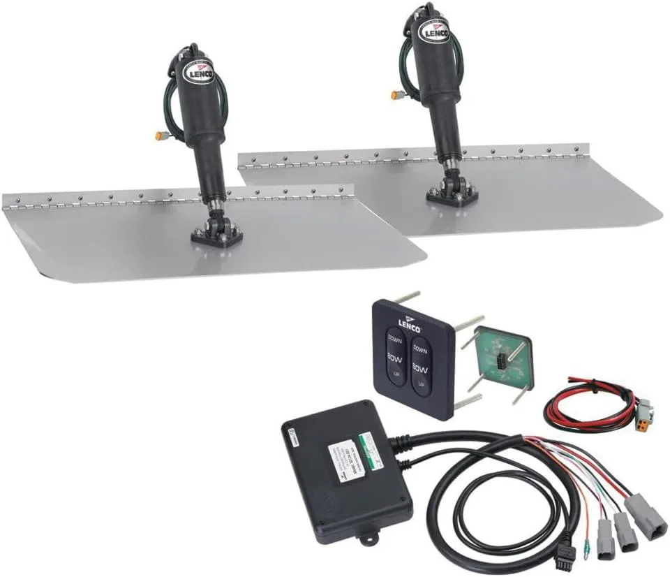 Lenco 12"x12" Standard Trim Tab Kit w/Standard Integrated Switch 12V