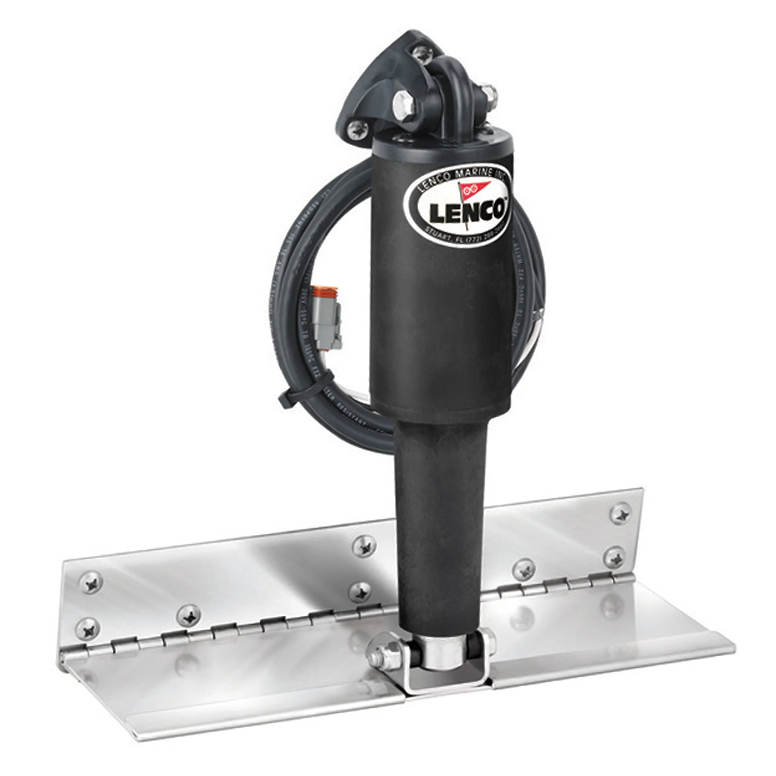 LENCO 4 x 12 Limited Space Trim Tab Kit - 12V Electro-Polished Short Actuator
