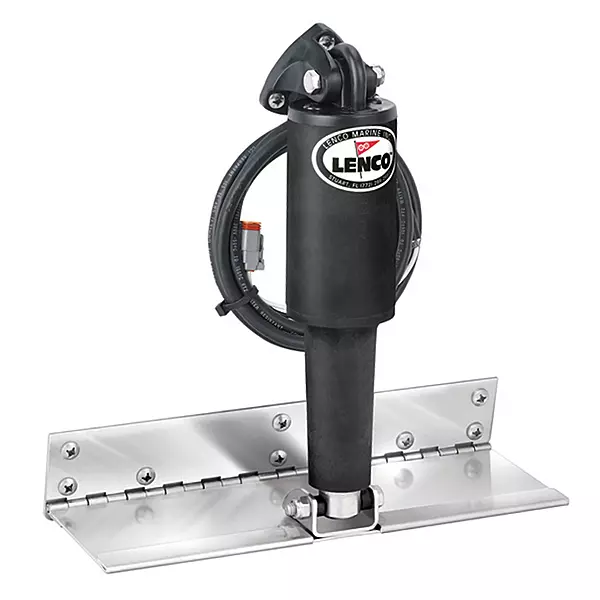 LENCO 4 x 12 Limited Space Trim Tab Kit - 12V Electro-Polished Short Actuator