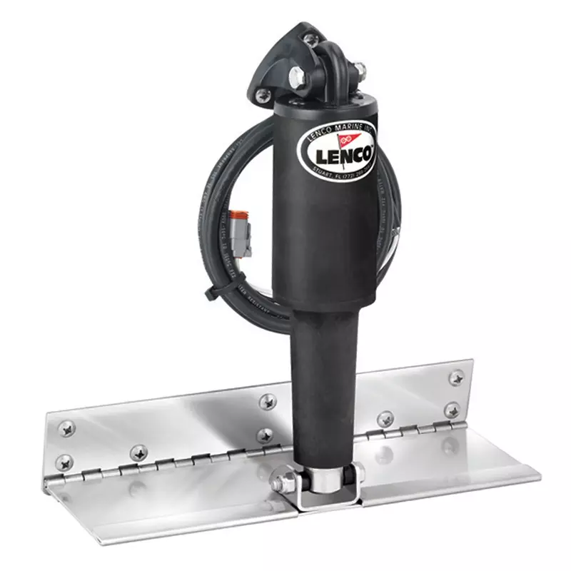 LENCO 4 x 12 Limited Space Trim Tab Kit - 12V Electro-Polished Short Actuator
