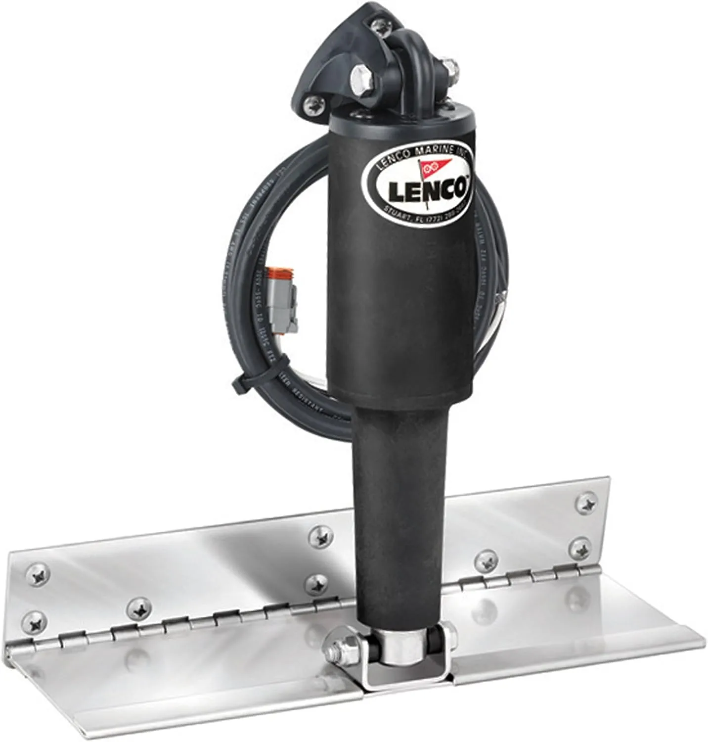 LENCO 4 x 12 Limited Space Trim Tab Kit - 12V Electro-Polished Short Actuator