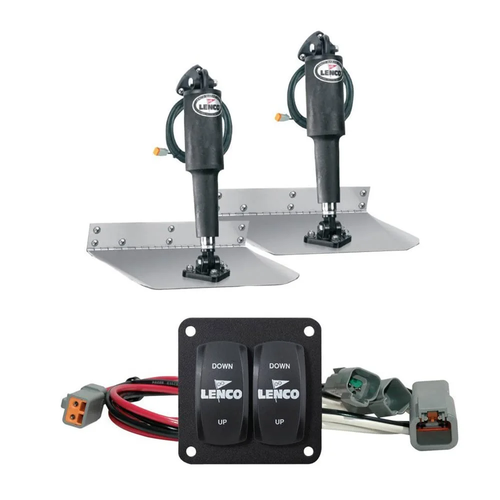 Lenco 9" x 12" Standard Trim Tab Kit w/Double Rocker Switch Electronic Switch