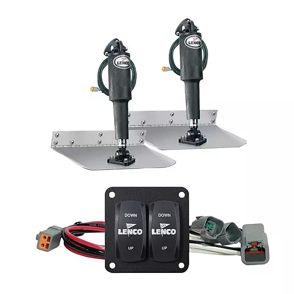 Lenco 9" x 12" Standard Trim Tab Kit w/Double Rocker Switch Electronic Switch