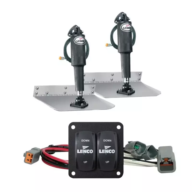 Lenco 9" x 12" Standard Trim Tab Kit w/Double Rocker Switch Electronic Switch