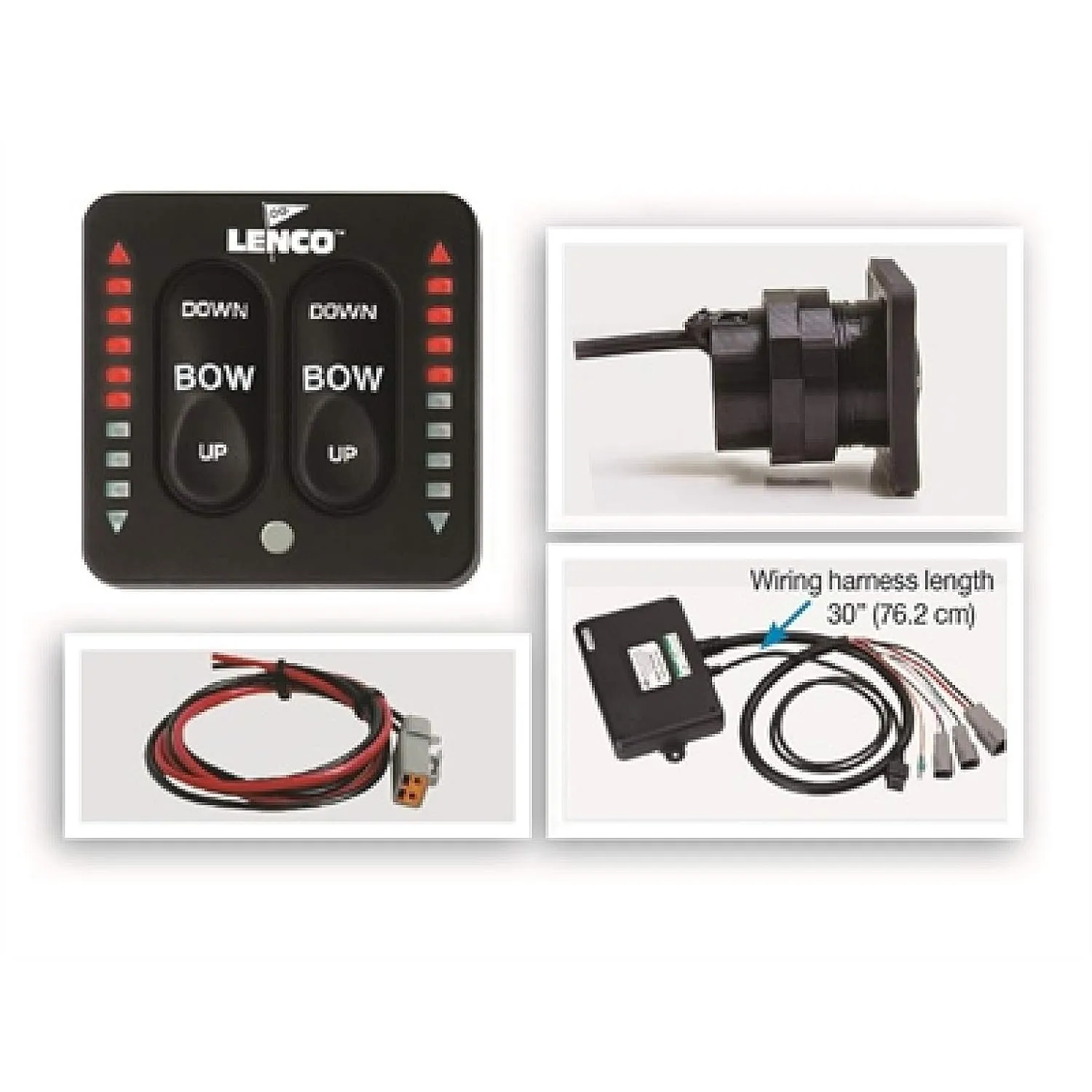 Lenco LED Indicator Two-Piece Tactile Switch Kit w/Pigtail f/Single Actuator Systems Electronic Switch