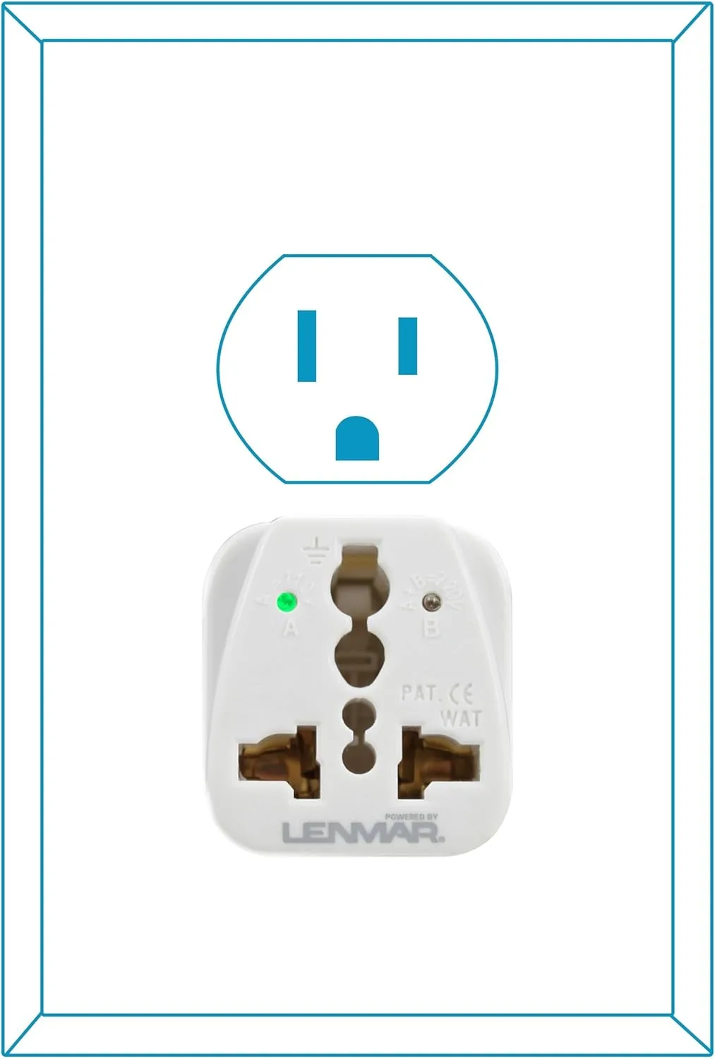 Lenmar TraveLite Ultra Compact All-in-One International Travel Adapter, White, AC150