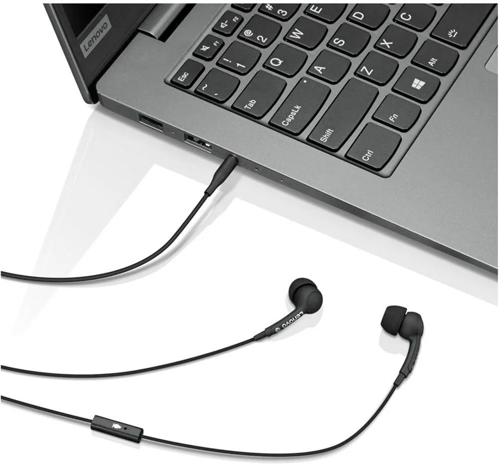 LENOVO In-Ear Wired Headphones with Microphone and 9mm Drivers