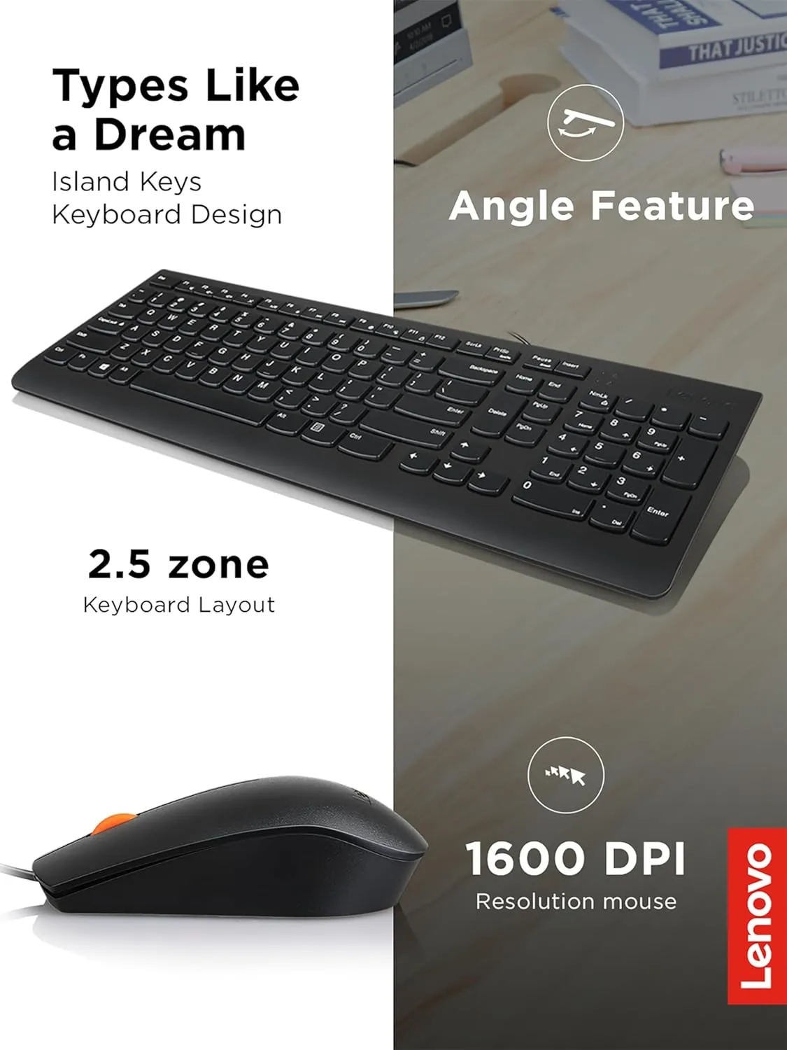 Lenovo 300 USB Wired Keyboard & Mouse