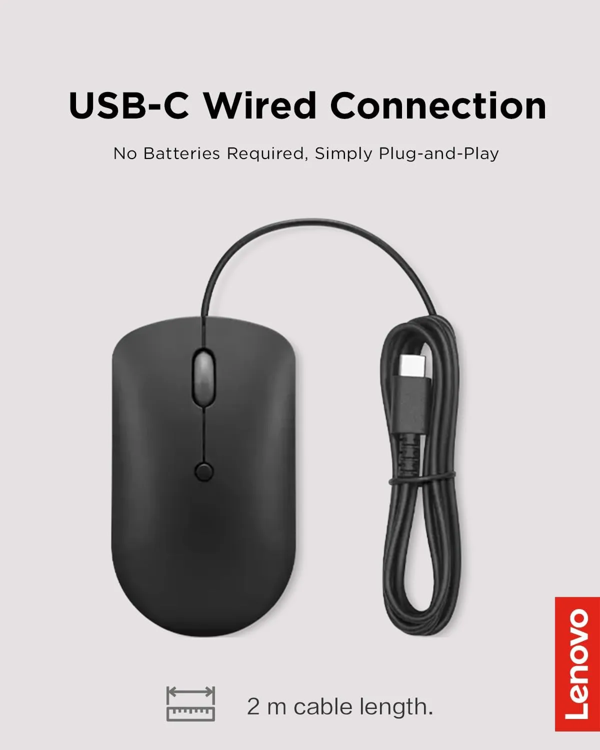Lenovo USB-C Compact Wired Mouse