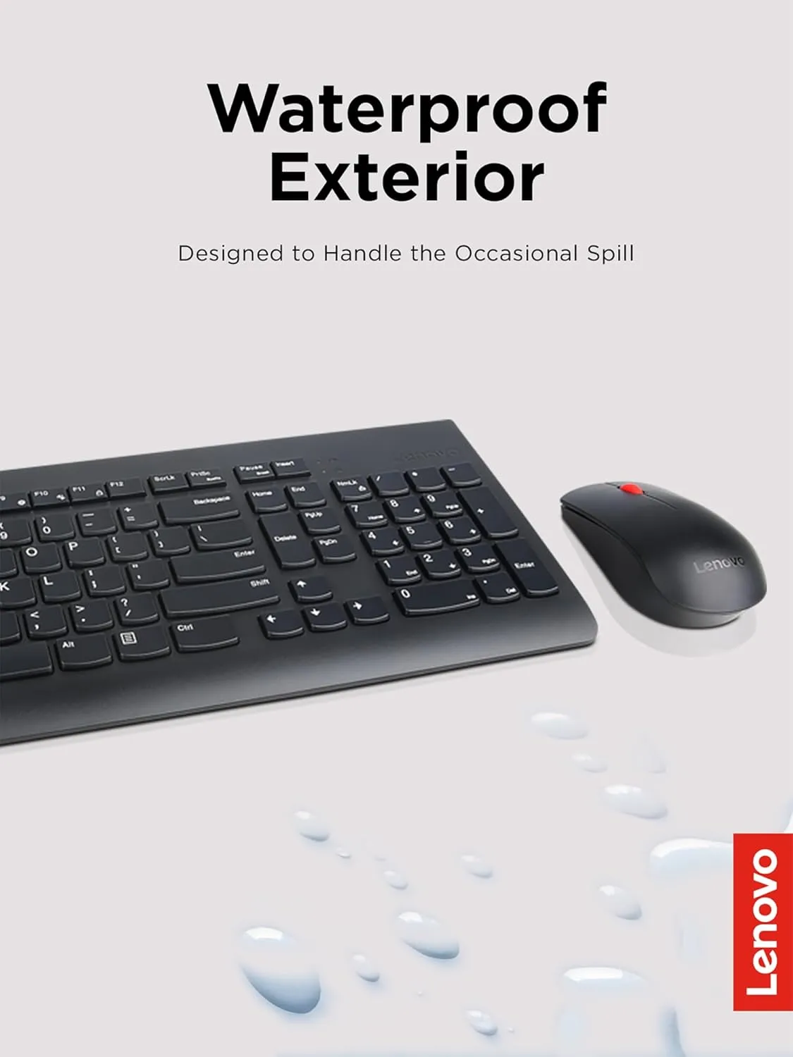 Lenovo 510 Wireless Keyboard & Mouse Combo, 2.4 GHz Nano USB Receiver, Full Size, Island Key Design, Left or Right Hand, 1200 DPI Optical Mouse, GX30N81775, Black