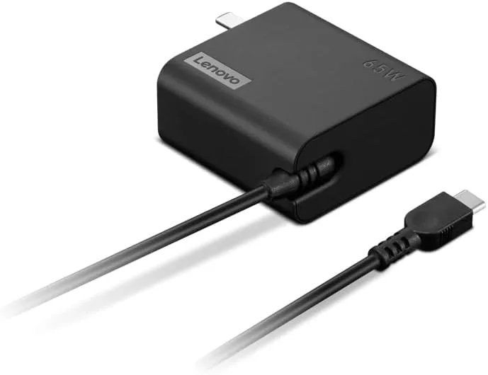 Lenovo USB-C 65W Wall Charger - PD 3.0 - Power Adapter for Laptop, Tablet, Notebook, USB-C Compatible Devices - Slim, Light and Portable with 6.5 Foot Cable - Black