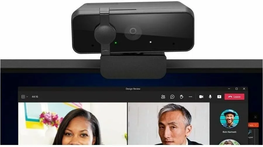 Lenovo Essential Webcam - 30 fps - Black - USB 2.0 Type A - Full HD - 1920 x 1080 Video - 85° Angle - Tripod Mount