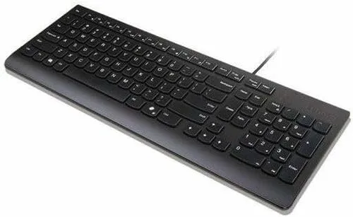 Lenovo Essential Wired Keyboard Black US English - Cable Connectivity - USB Type A Interface - Copilot Hot Key(s) - Plunger Keyswitch