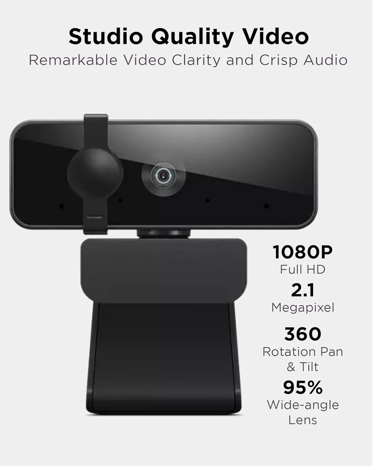 LENOVO FHD 1080P Webcam with Dual Microphones and Privacy Shutter
